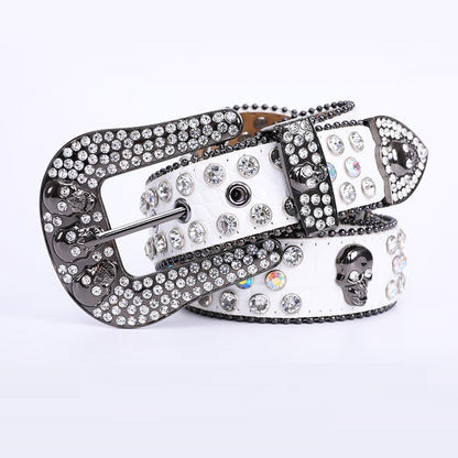 Fashionable And Popular Skull Rhinestone Belt Limorista