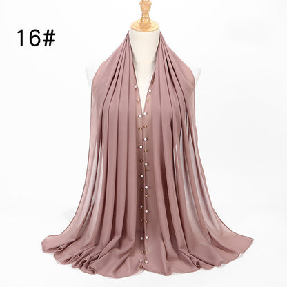 Chiffon nail pearl scarf hijab Limorista