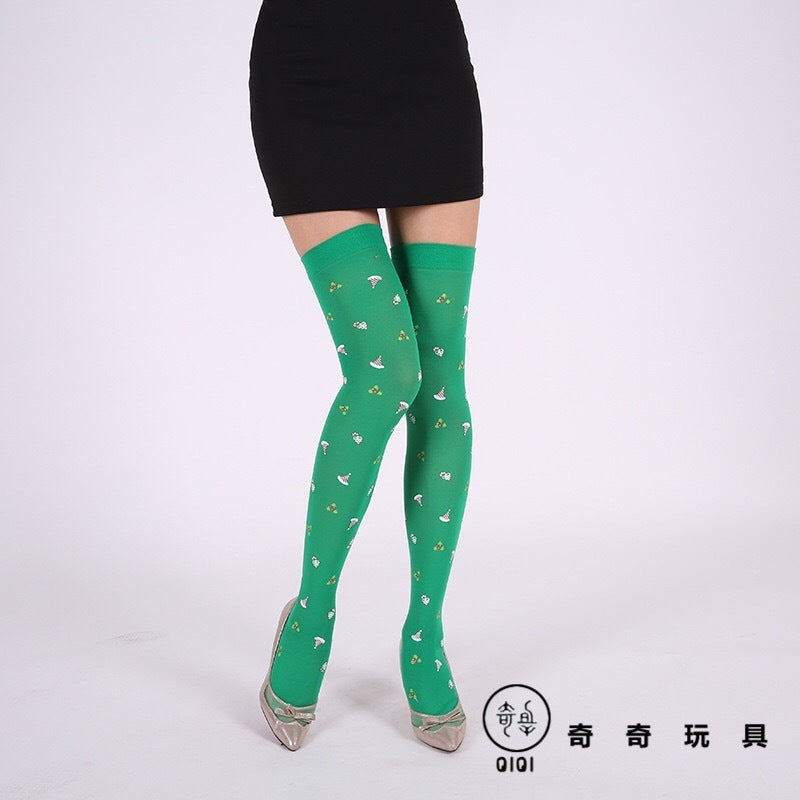 Christmas Plush Doll Knee Socks Bow Stockings Limorista