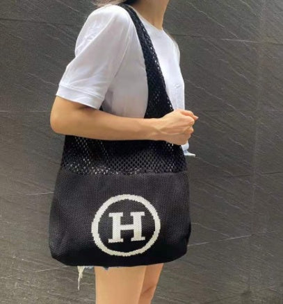 Simple Vintage Cutout Knit Tote Bag Limorista