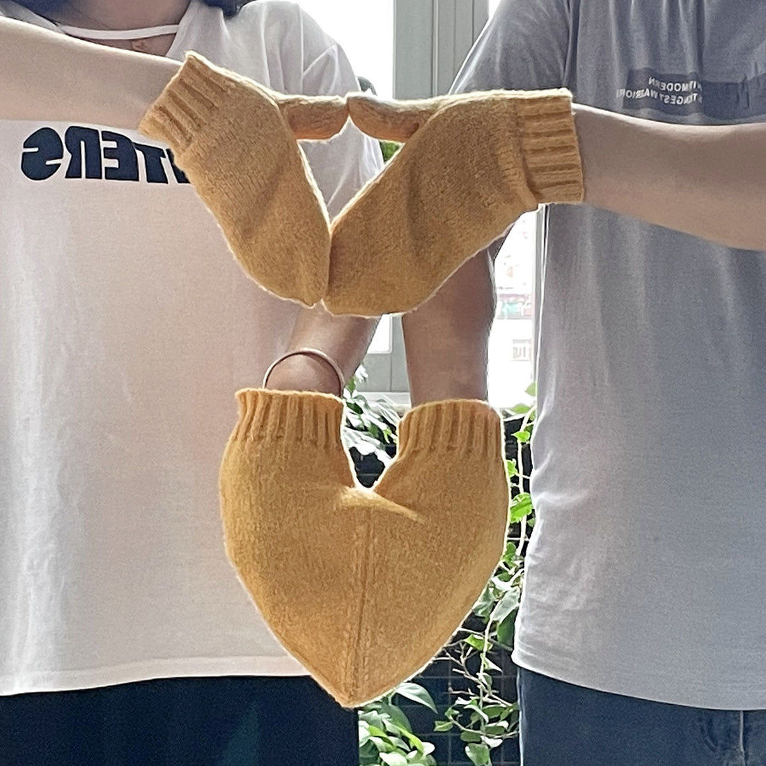 Love Warm Decoration Solid Color Knitted Yarn Gloves Limorista