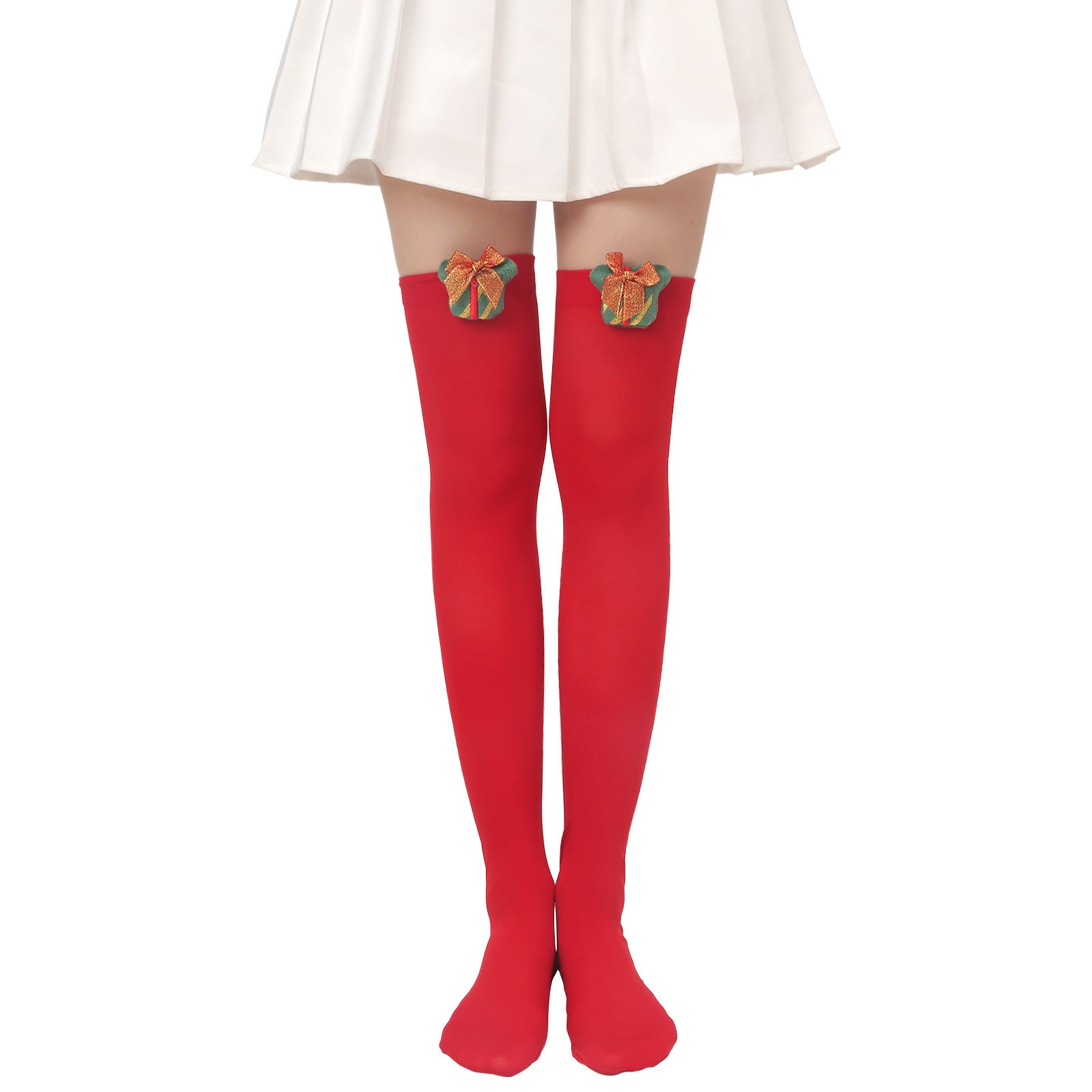 Christmas Plush Doll Knee Socks Bow Stockings Limorista