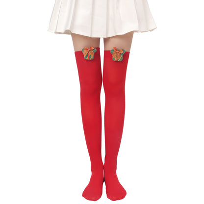 Christmas Plush Doll Knee Socks Bow Stockings Limorista