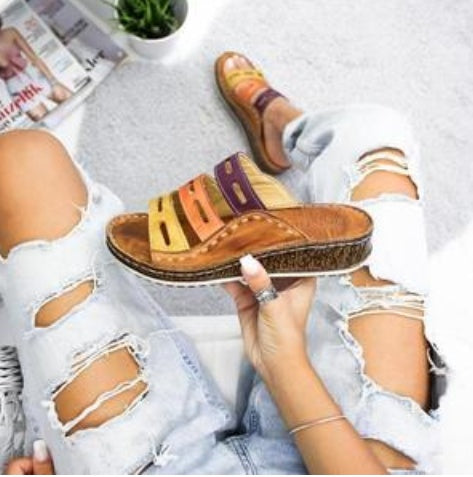 Car Line Hollow Color Leisure Sandals And Slippers Limorista