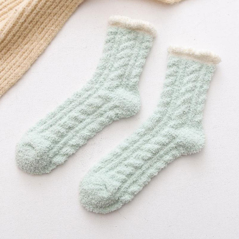 Coral fleece plus fleece floor socks