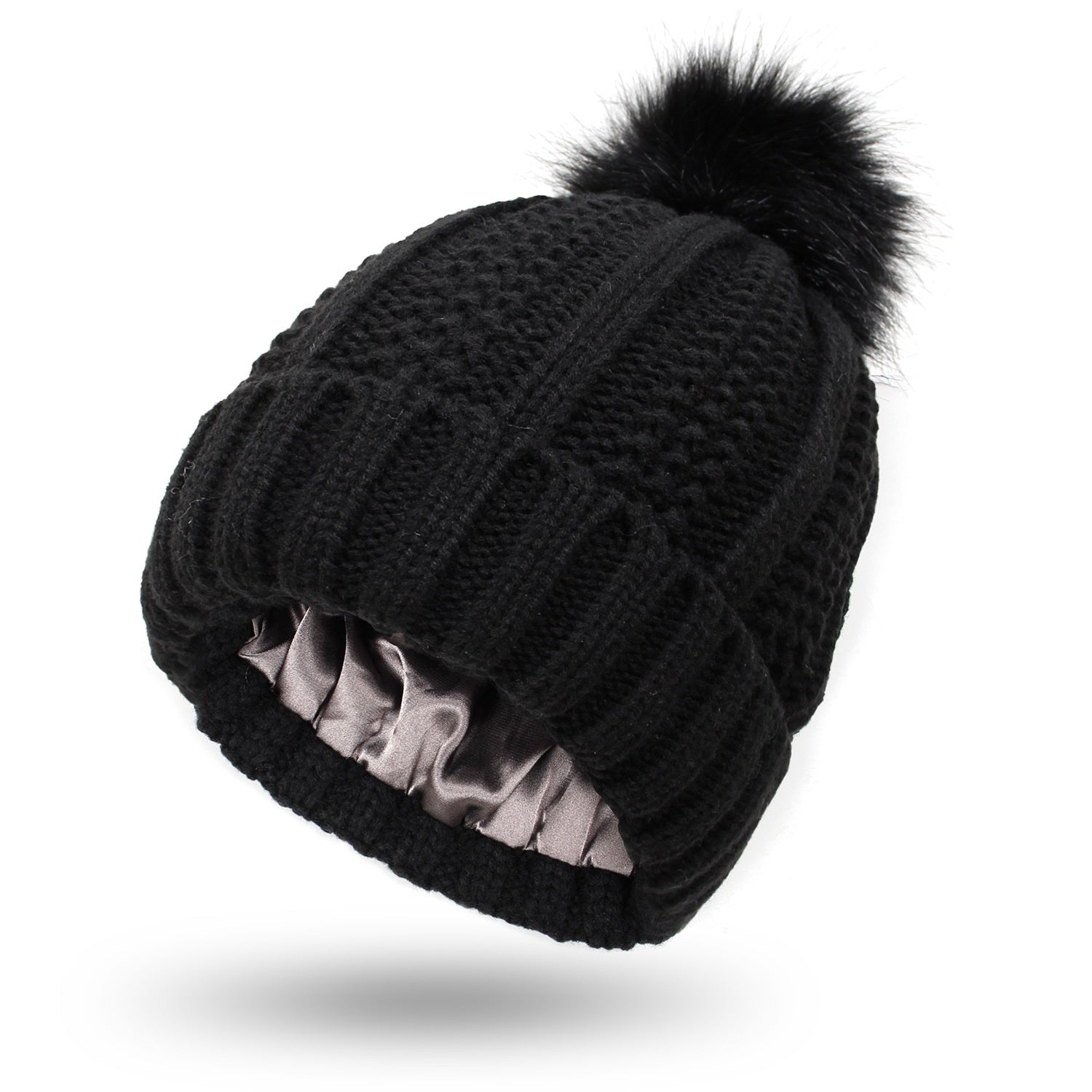 Woolen Cap Knitted Protection Hairstyle Silky Stretch Satin Knitted Hat Limorista