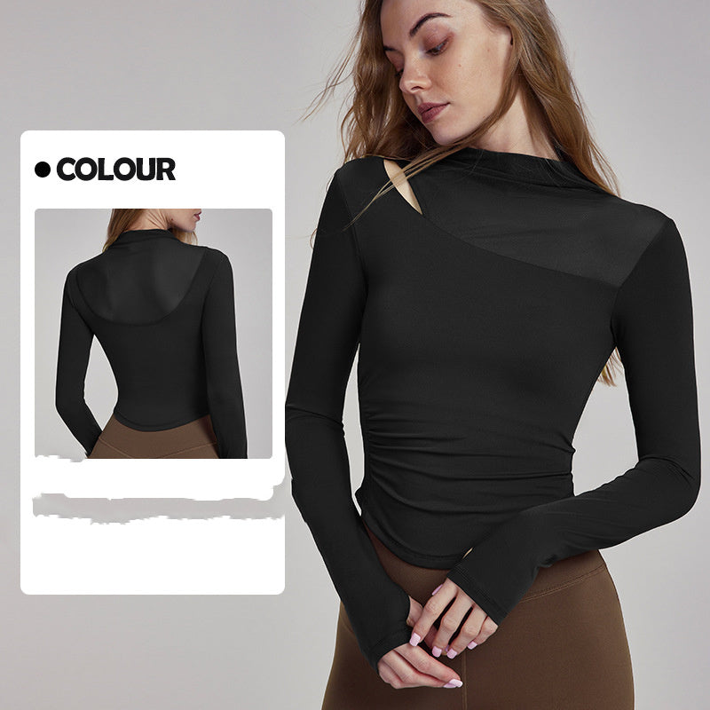 Yoga Clothes Long-sleeved Top With Chest Pad Slim Fit Slimming Limorista