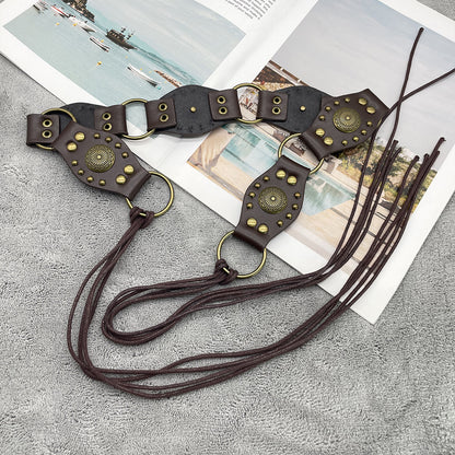 Vintage Flying Ring Design Lace-up Belt Limorista