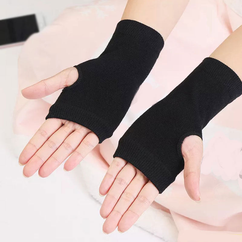 Winter Cotton Gloves Half Finger Sports Fingerless Gloves Knitted Limorista