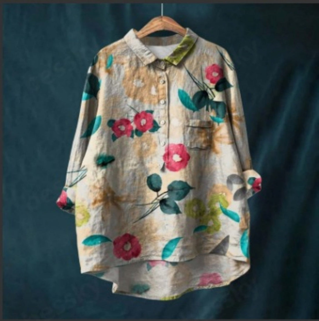Printed Fashion Versatile Collar Shirt Limorista