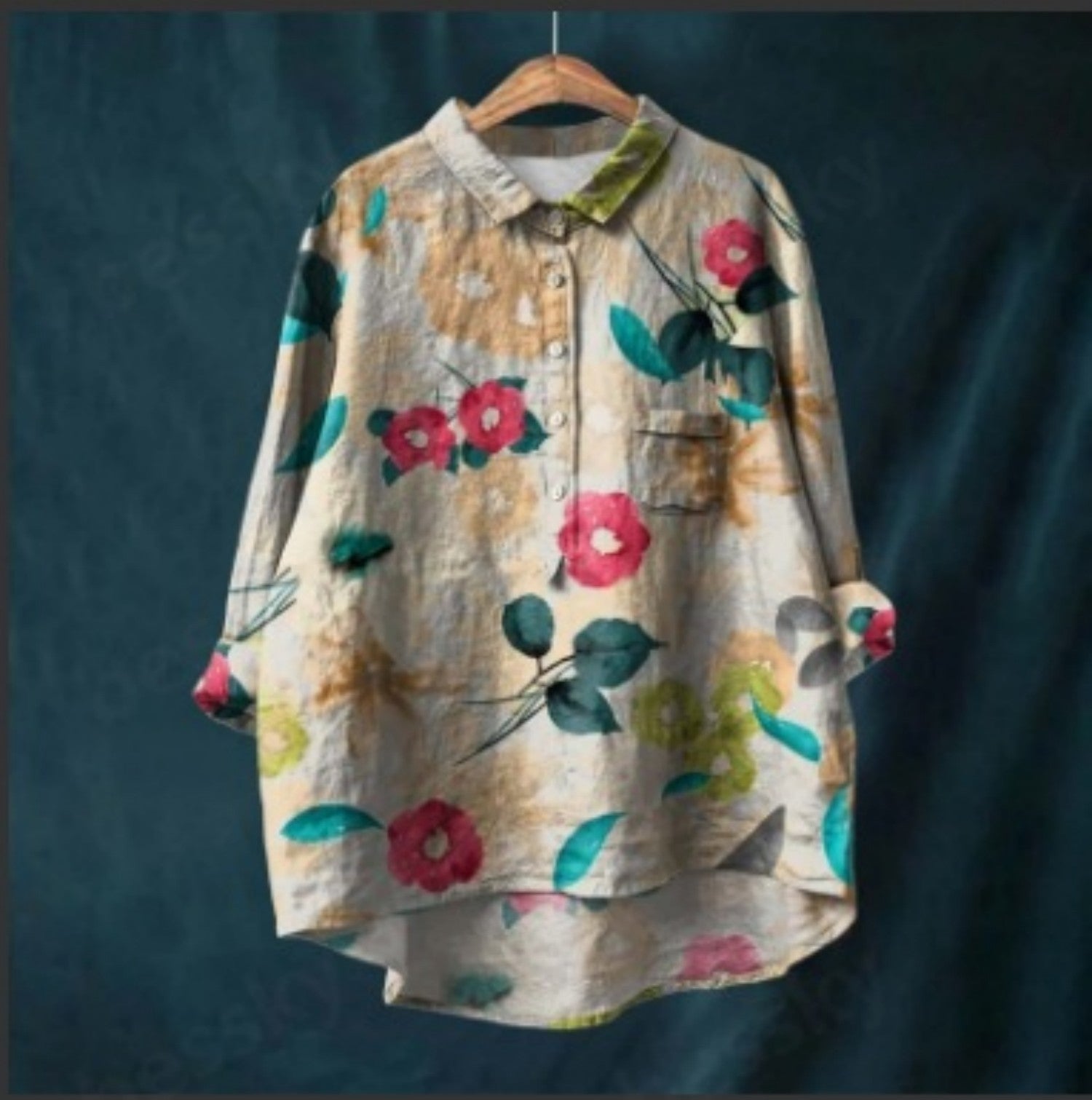 Printed Fashion Versatile Collar Shirt Limorista