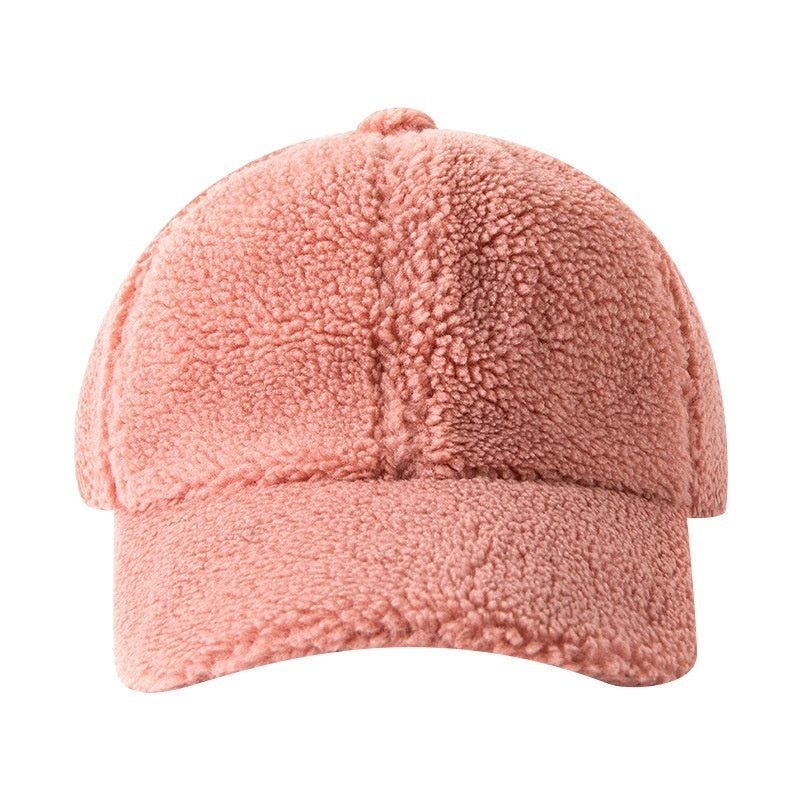 Lamb Wool Hat For Women Plush Peak Cap Limorista