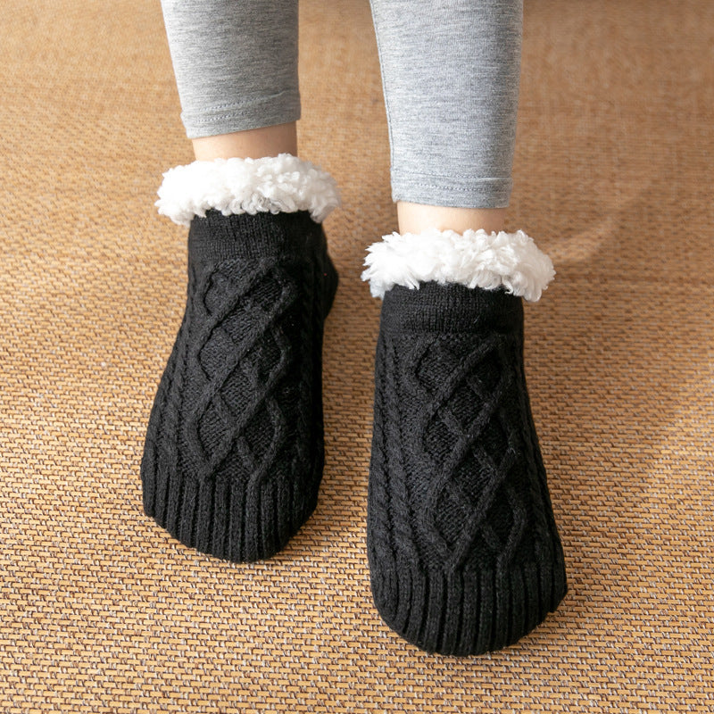 Winter Knitted Plush Floor Socks Home Warm Non-slip Carpet Socks Women Limorista