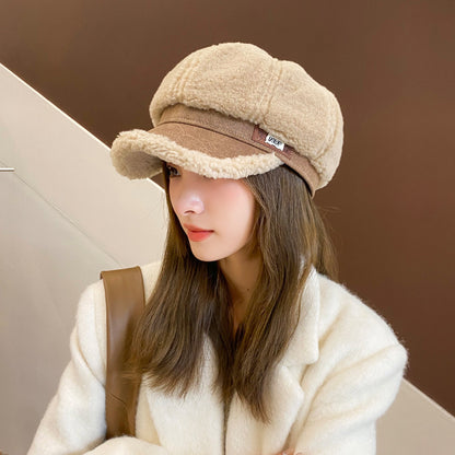 Autumn And Winter Woolen Thick Warm Peaked Cap Limorista