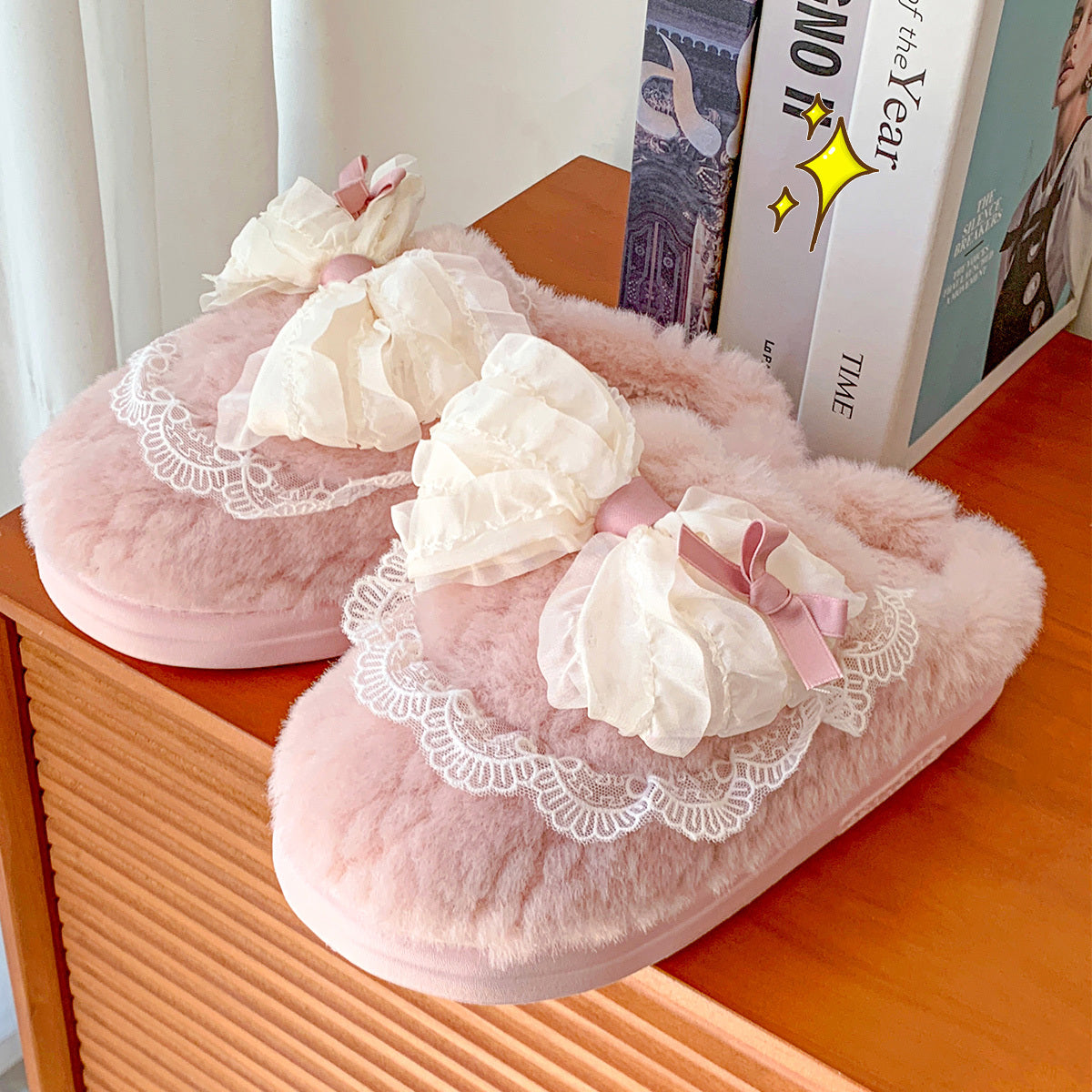 Indoor Warm Girl Plush Slippers For Home Use, Worn Outdoors In Autumn And Winter Limorista