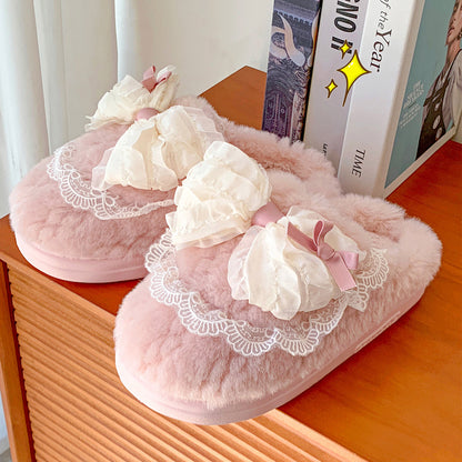 Indoor Warm Girl Plush Slippers For Home Use, Worn Outdoors In Autumn And Winter Limorista