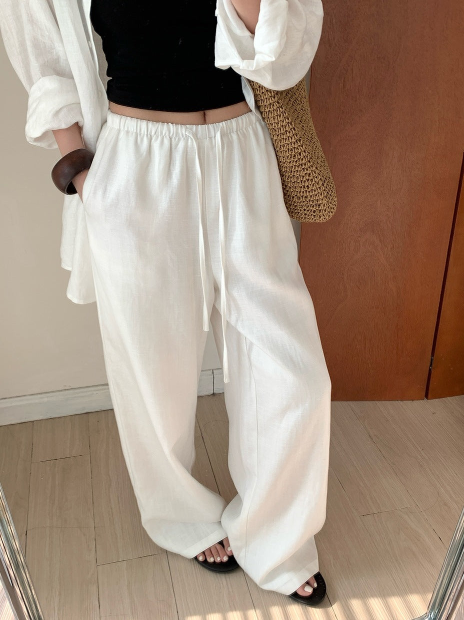Loose Tencel Linen Wide-leg Pants Limorista
