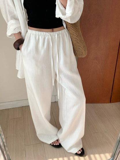 Loose Tencel Linen Wide-leg Pants Limorista