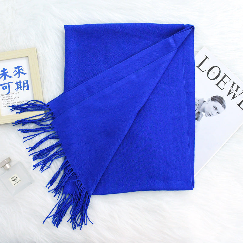 Annual Meeting Warm Cashmere Tassel Scarf Limorista