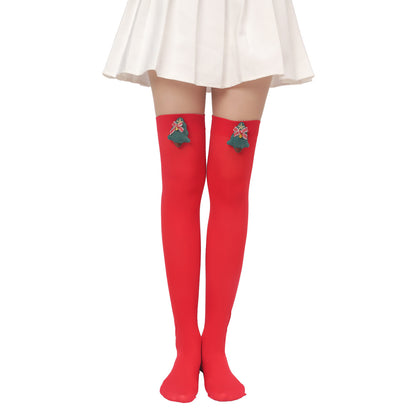 Christmas Plush Doll Knee Socks Bow Stockings Limorista