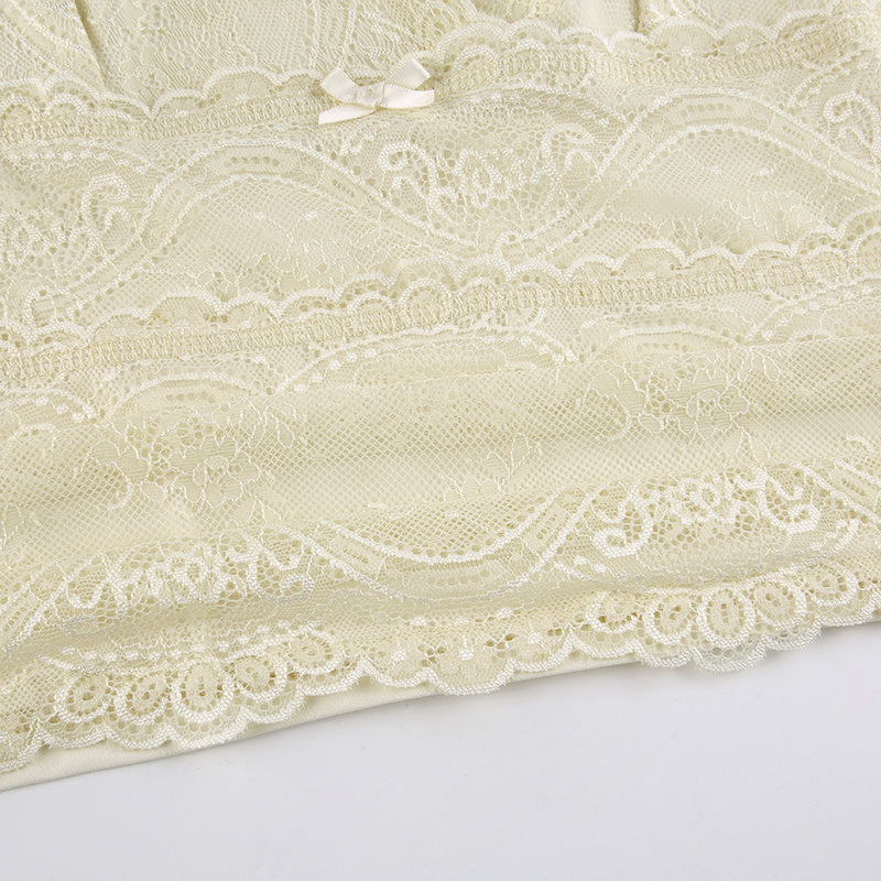 Double Layer Vest With Large V-neck Lace Limorista