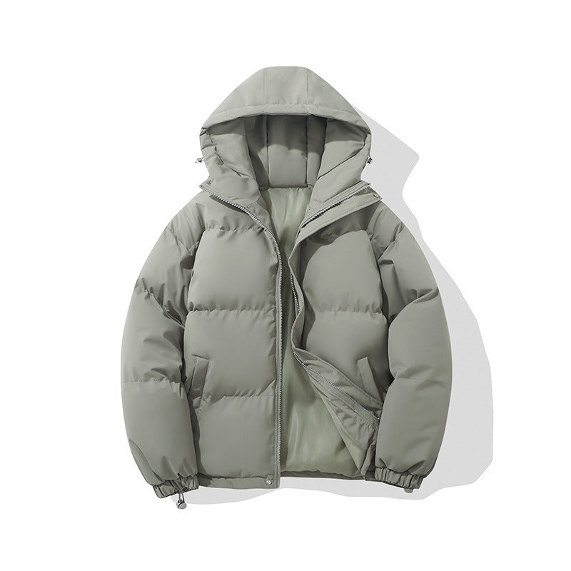 Zipper Solid Color Hooded Padded Jacket Limorista