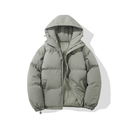Zipper Solid Color Hooded Padded Jacket Limorista