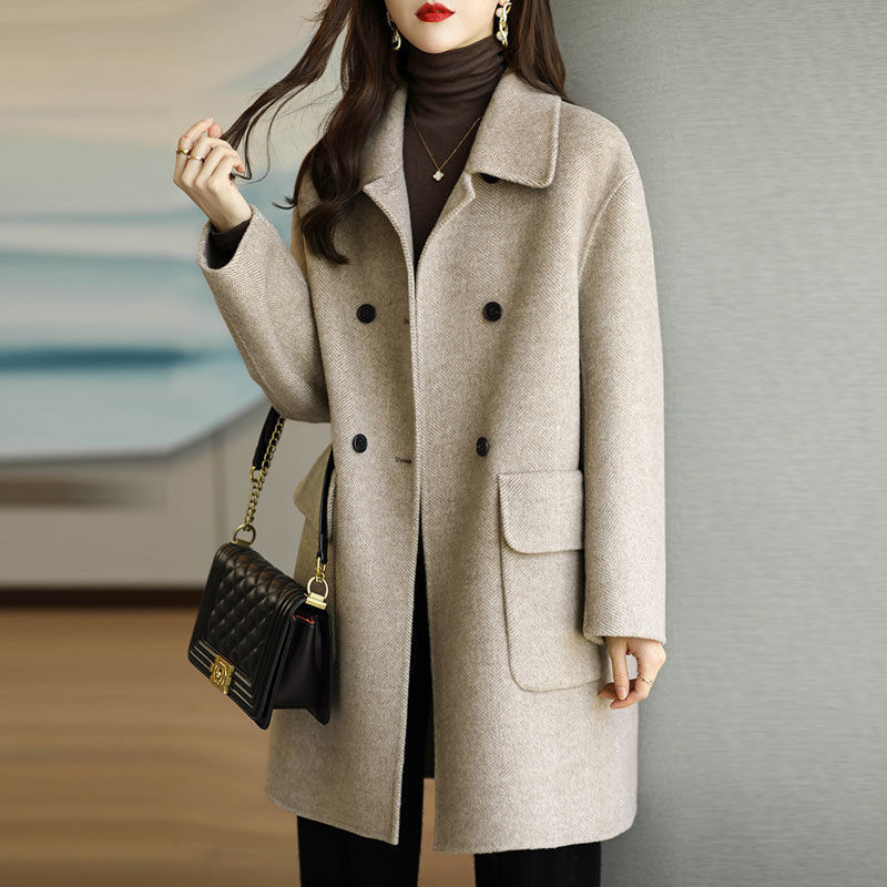 Slim Fit And Mid Length Woolen Coat Fashion Limorista