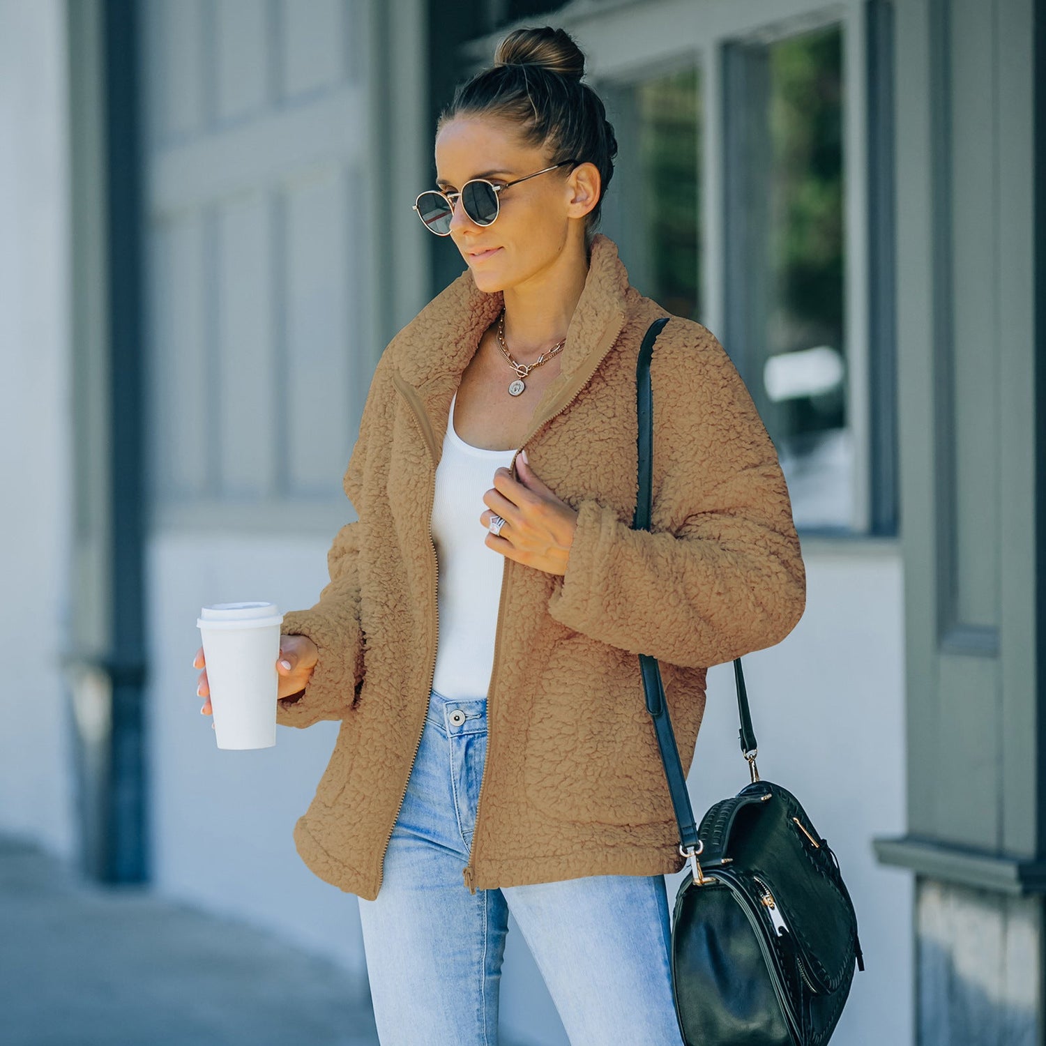 Fashionable Plush Warm Jacket Women Limorista