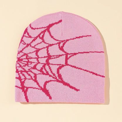 Spider Web Jacquard Knitted Hat Cold Protection In Autumn And Winter Limorista