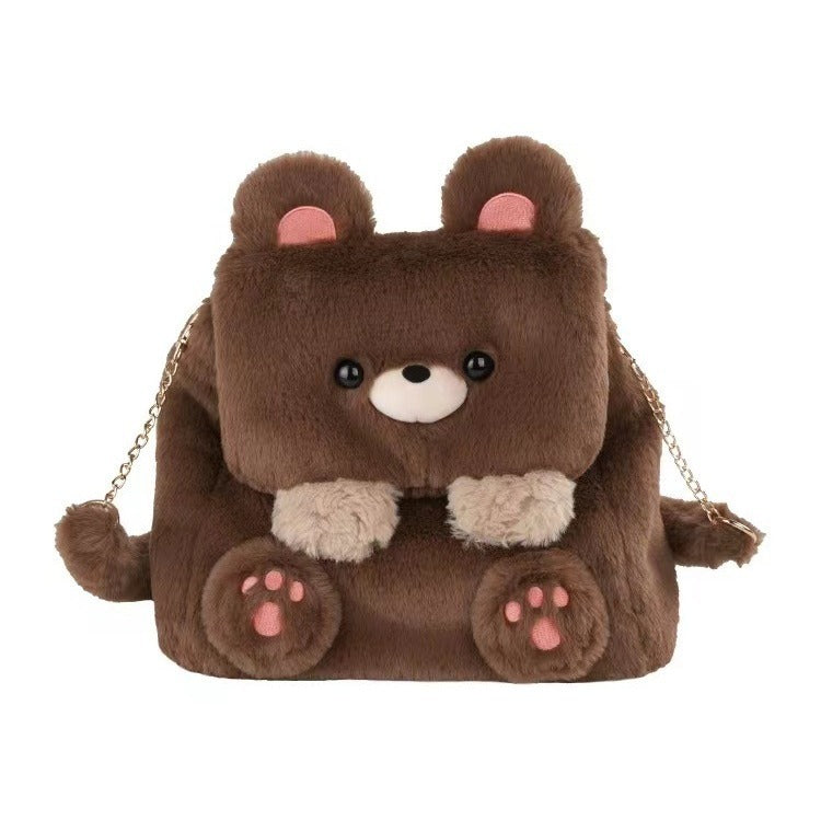 Large Capacity Cute Personality Plush Bear Backpack For Women Limorista