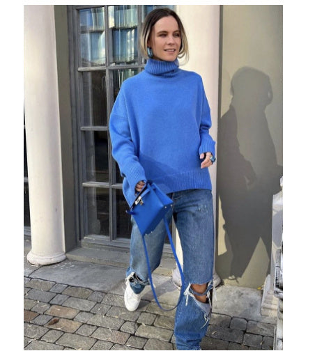 Loose Slit Bottoming Sweater Lazy Style Limorista