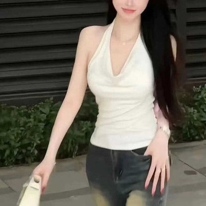 Off-the-shoulder Slim-fit All-matching Short Top Limorista