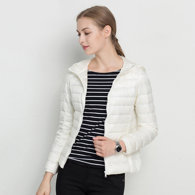 Lightweight Down Jacket Women Short Hooded Super Lightweight Limorista