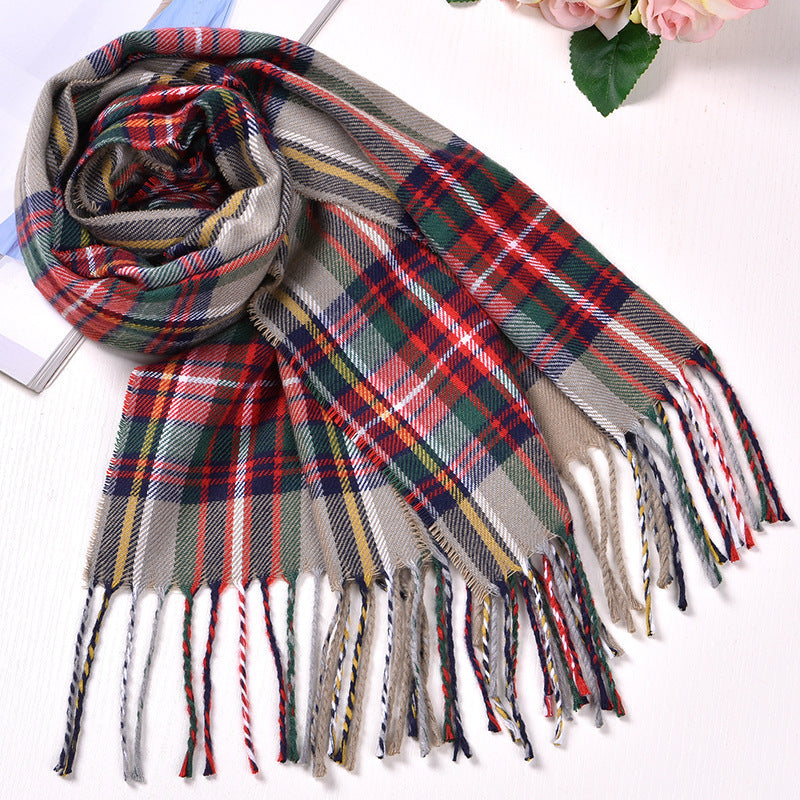 Autumn And Winter British Style Plaid Scarf Winter Limorista