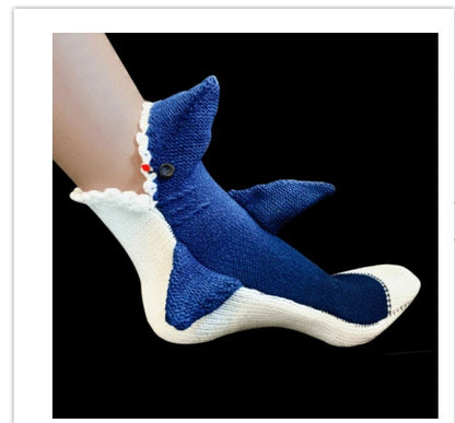 Shark Bite Wool Knitted Indoor Slippers Socks Limorista