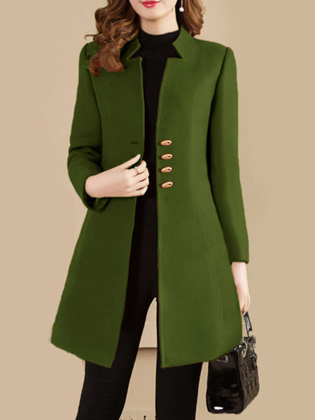 Autumn And Winter Slim Korean Style Solid Color Women&