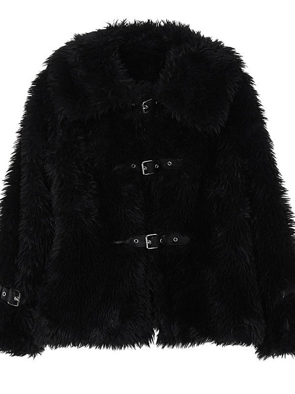 Fluffy Woolen Leather Ring Top Hot Girl Loose Limorista