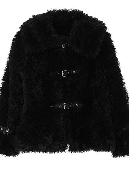 Fluffy Woolen Leather Ring Top Hot Girl Loose Limorista