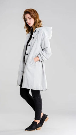 Limorista - Windbreaker Mid-length Loose Long-sleeved Jacket