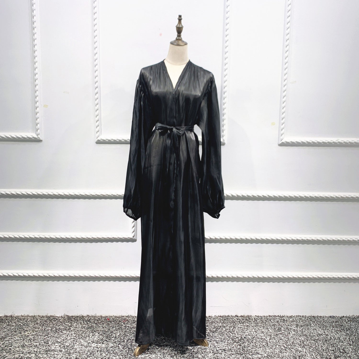 Elegant Long Dress With Waist Puff Sleeves For Ladies Limorista