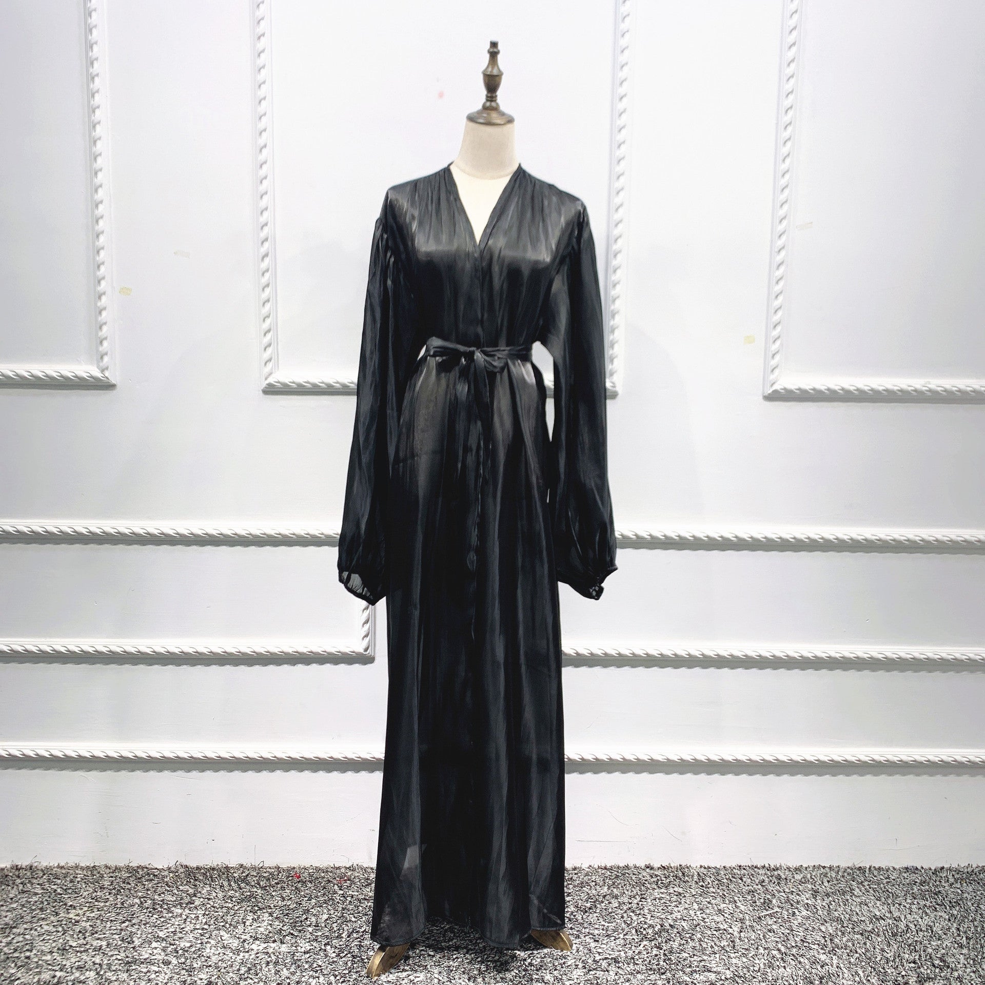 Elegant Long Dress With Waist Puff Sleeves For Ladies Limorista