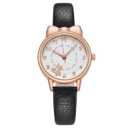 Personality Cute Kawai Cat Net Red Luminous Student Watch Female Quartz Watch Limorista