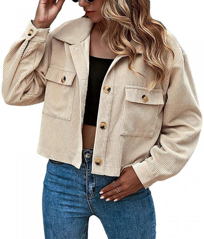 New European And American Fashion Corduroy Ladies Shirt Jacket Limorista