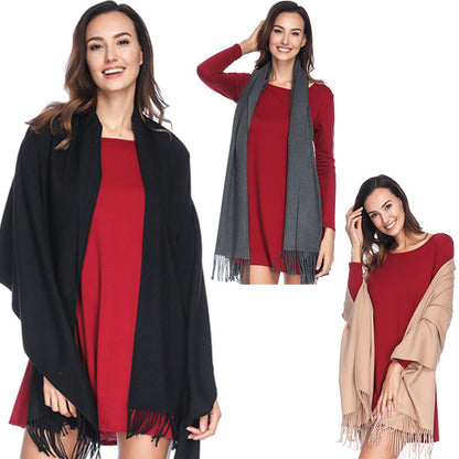 Annual Meeting Warm Cashmere Tassel Scarf Limorista