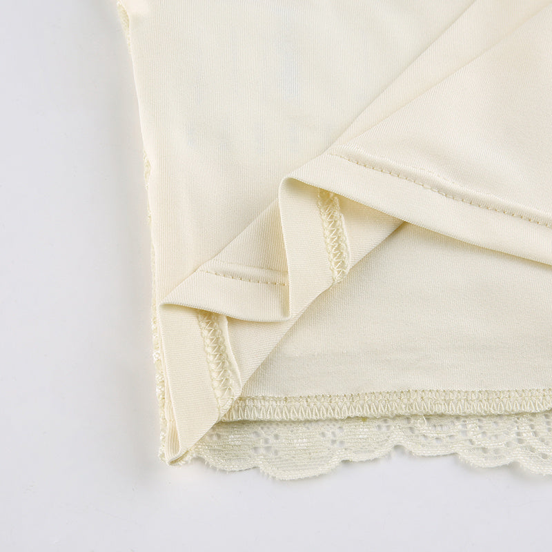 Double Layer Vest With Large V-neck Lace Limorista