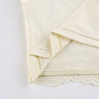 Double Layer Vest With Large V-neck Lace Limorista