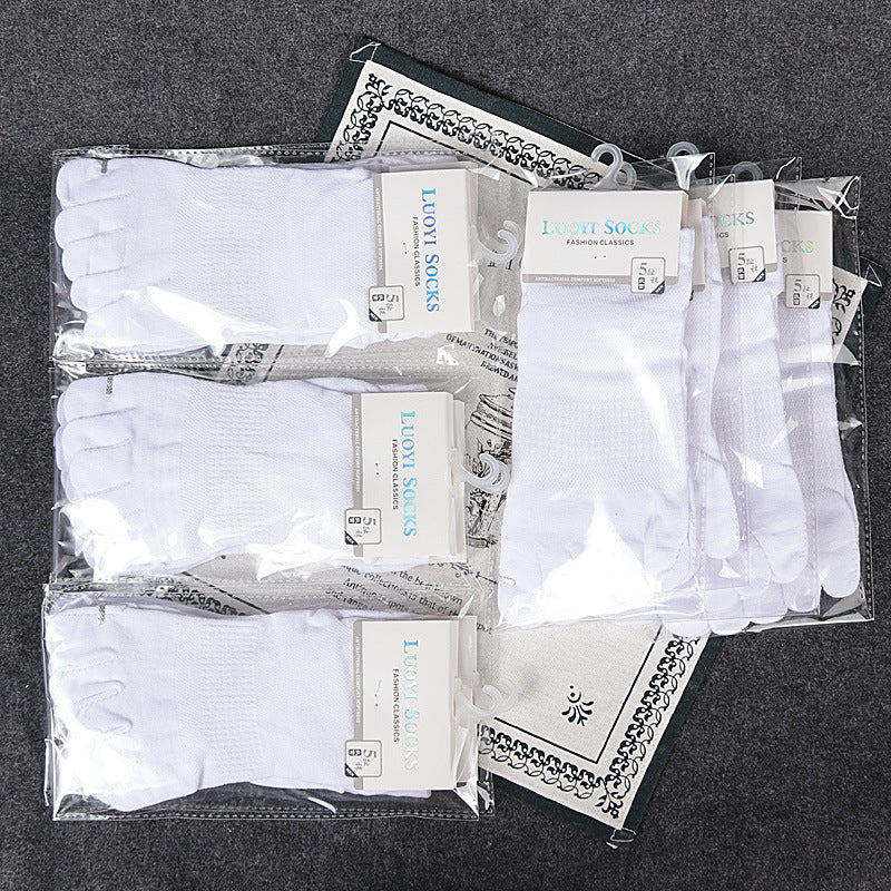 Ladies Pure Cotton Deodorant Socks Sweat Absorbing Invisible Five Finger Socks Limorista