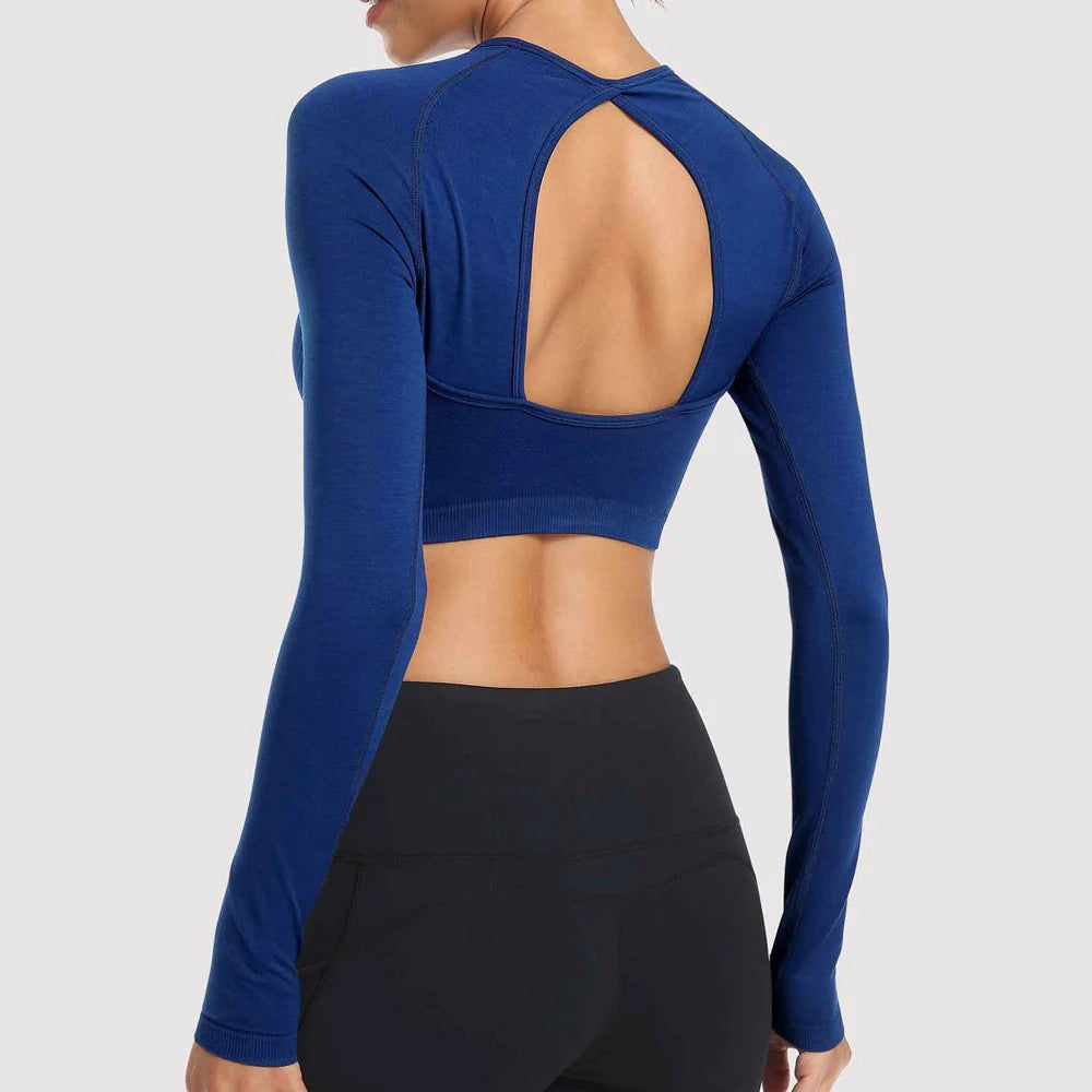 European And American Slim Fit Long Sleeve Yoga Wear Outdoor Quick-drying Top Limorista