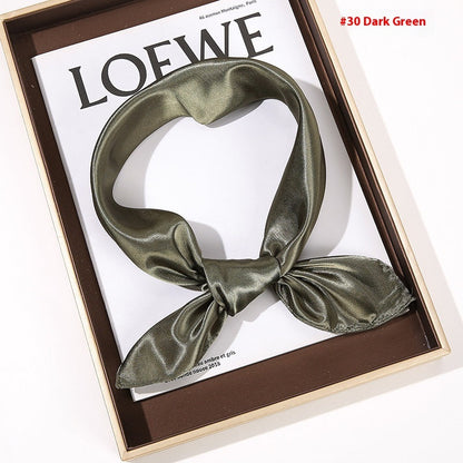 Solid Color Square Scarf Artificial Silk Small Square Towel Limorista